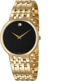 Movado Veturi Quartz Black Dial Gold Steel Strap Watch for Men - 0606934