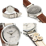 Coach Delancey White Dial Floral White Leather Strap Watch for Women - 14502760