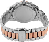 Michael Kors Lexington Chronograph Rose Gold Dial Two Tone Steel Strap Watch For Women - MK7219