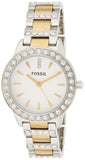 Fossil Jesse Crystals White Dial Two Tone Steel Strap Watch for Women - ES2409