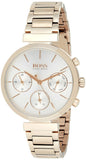 Hugo Boss Flawless Quartz White Dial Gold Steel Strap Watch for Women -1502531