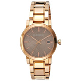 Burberry The City Light Brown Dial Rose Gold Steel Strap Watch for Women - BU9005