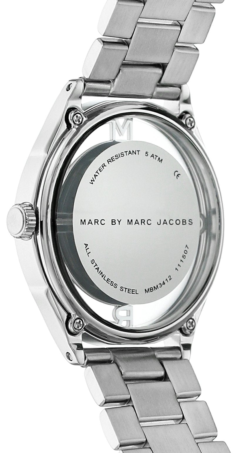 Marc Jacobs Tether Transparent Silver Dial Silver Steel Strap Watch for Women - MBM3412