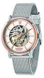 Maserati Epoca Automatic White Dial Silver Mesh Bracelet Watch For Men - R8823118001