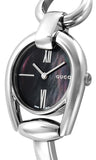 Gucci Horsebit Collection Mother of Pearl Black Dial Silver Steel Strap Watch For Women - YA139503