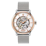 Maserati Epoca Automatic White Dial Silver Mesh Bracelet Watch For Men - R8823118001