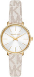 Michael Kors Pyper Quartz Silver Dial White Leather Strap Watch For Women - MK1037