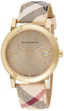 Burberry The City Gold Dial Printed Leather Strap Watch for Women - BU9026