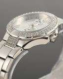 Guess Mini Prism Diamonds Silver Dial Silver Steel Strap Watch for Women - W12638L1