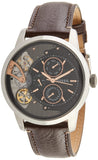 Fossil Townsman Automatic Black Dial Brown Leather Strap Watch for Men -  ME1163