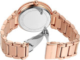 Michael Kors Parker Three-Hand Mother of Pearl White Dial Rose Gold Steel Strap Watch For Women - MK4695