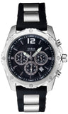 Guess Intrepid Chronograph Black Dial Two Tone Steel Strap Watch for Men - W0167G1