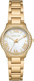 Michael Kors Sage Analog White Dial Gold Steel Strap Watch for Women - MK4822