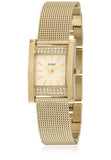 Guess Nouveau Diamonds Gold Dial Gold Mesh Bracelet Watch for Women - W0127L2