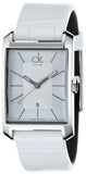 Calvin Klein Window White Dial White Leather Strap Watch for Women - K2M23120