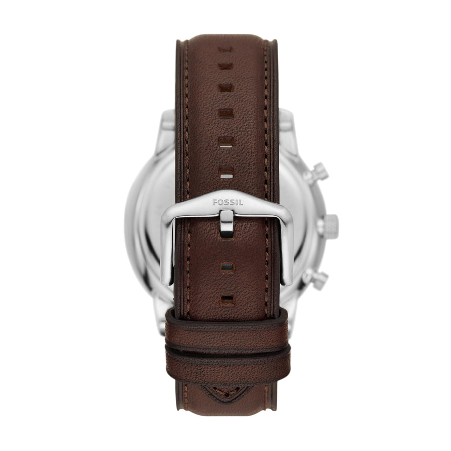 Fossil Neutra Chronograph Black Dial Brown Leather Strap Watch for Men - FS6024