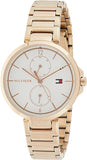 Tommy Hilfiger Angela Quartz White Dial Rose Gold Steel Strap Watch for Women - 1782124