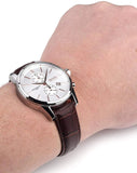 Hugo Boss Jet Chronograph Quartz Silver Dial Brown Leather Strap Watch For Men - HB1513280