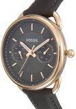 Fossil Tailor Grey Dial Grey Leather Strap Watch for Women - ES3913