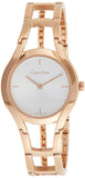 Calvin Klein Class White Dial Rose Gold Steel Strap Watch for Women - K6R23626