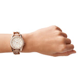 Fossil Riley White Dial Sand Leather Strap Watch for Women - ES3466