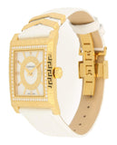 Versace DV25 Diamonds White Dial White Leather Strap Watch For Women - VQF060015