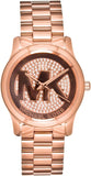 Michael Kors Runway Rose Gold Dial Rose Gold Steel Strap Watch For Women - MK5853