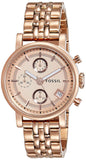 Fossil Boyfriend Chronograph Rose Gold Dial Rose Gold Steel Strap Watch for Women - ES3380