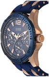 Guess Oasis Blue Dial Blue & Rose Gold Stainless Steel Strap Watch For Men - W0366G4