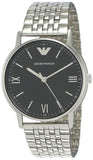 Emporio Armani Kappa Black Dial Silver Steel Strap Watch For Men - AR11152