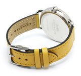 Coach Delancey White Dial Yellow Leather Strap Watch for Women - 14502882