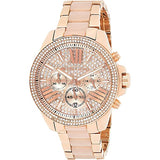 Michael Kors Wren Crystals Rose Gold Dial Rose Gold Steel Strap Watch for Women - MK6096