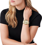 Michael Kors Slim Runway Gold Dial Gold Steel Strap Watch for Women - MK3477