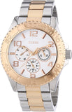 Guess BFF Multifunction Silver Dial Two Tone Steel Strap Watch for Women - W0231L5