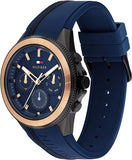 Tommy Hilfiger Aiden Chronograph Blue Dial Blue Silicone Strap Watch For Men - 1791860