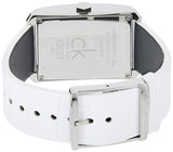 Calvin Klein Window White Dial White Leather Strap Watch for Men - K2M21120