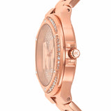 Michael Kors Lennox Three Hand Rose Gold Dial Rose Gold Steel Strap Watch For Women - MK7230