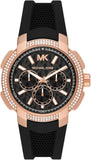 Michael Kors Sydney Pave Black Dial Black Silicone Strap Watch for Women - MK7245