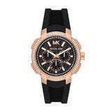 Michael Kors Sydney Pave Black Dial Black Silicone Strap Watch for Women - MK7245