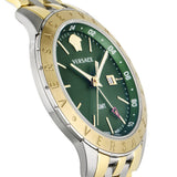 Versace Univers Quartz Green Dial Two Tone Steel Strap Watch for Men - VEBK00718