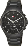 Tommy Hilfiger Justin Chronograph Black Dial Black Steel Strap Watch For Men - 1792055