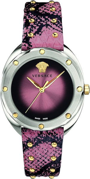 Versace Shadov Pink Dial Pink Leather Strap Watch for Women - VEBM00818