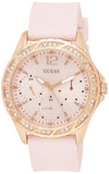 Guess Sparkling Diamonds Pink Dial Pink Rubber Strap Watch for Women - W0032L9