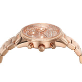 Michael Kors Ritz Chronograph Rose Gold Dial Rose Gold Steel Strap Watch For Women - MK7302