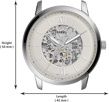 Fossil Neutra Automatic Skeleton White Dial Brown Leather Strap Watch for Men - ME3184