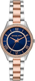 Michael Kors Lauryn Quartz Blue Dial Two Tone Steel Strap Watch For Women - MK3929