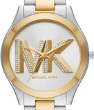 Michael Kors Slim Runway Three Hand Silver Dial Two Tone Steel Strap Watch For Women - MK4735