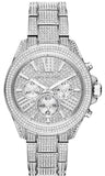 Michael Kors Wren Chronograph Crystals Silver Dial Silver Steel Strap Watch For Women - MK6317