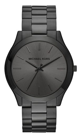 Michael Kors Slim Runway Black Dial Black Steel Strap Watch for Men - MK8507