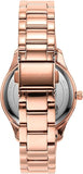 Michael Kors Layton Three Hand Red Dial Rose Gold Steel Strap Watch For Women - MK6893